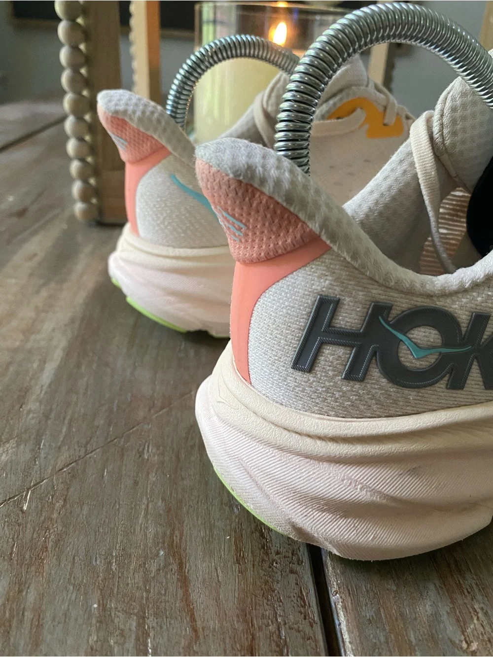 HOKA Clifton 9 Walking Running Sneakers Athletic Shoes 7B Vanilla Astral - Picture 5 of 10